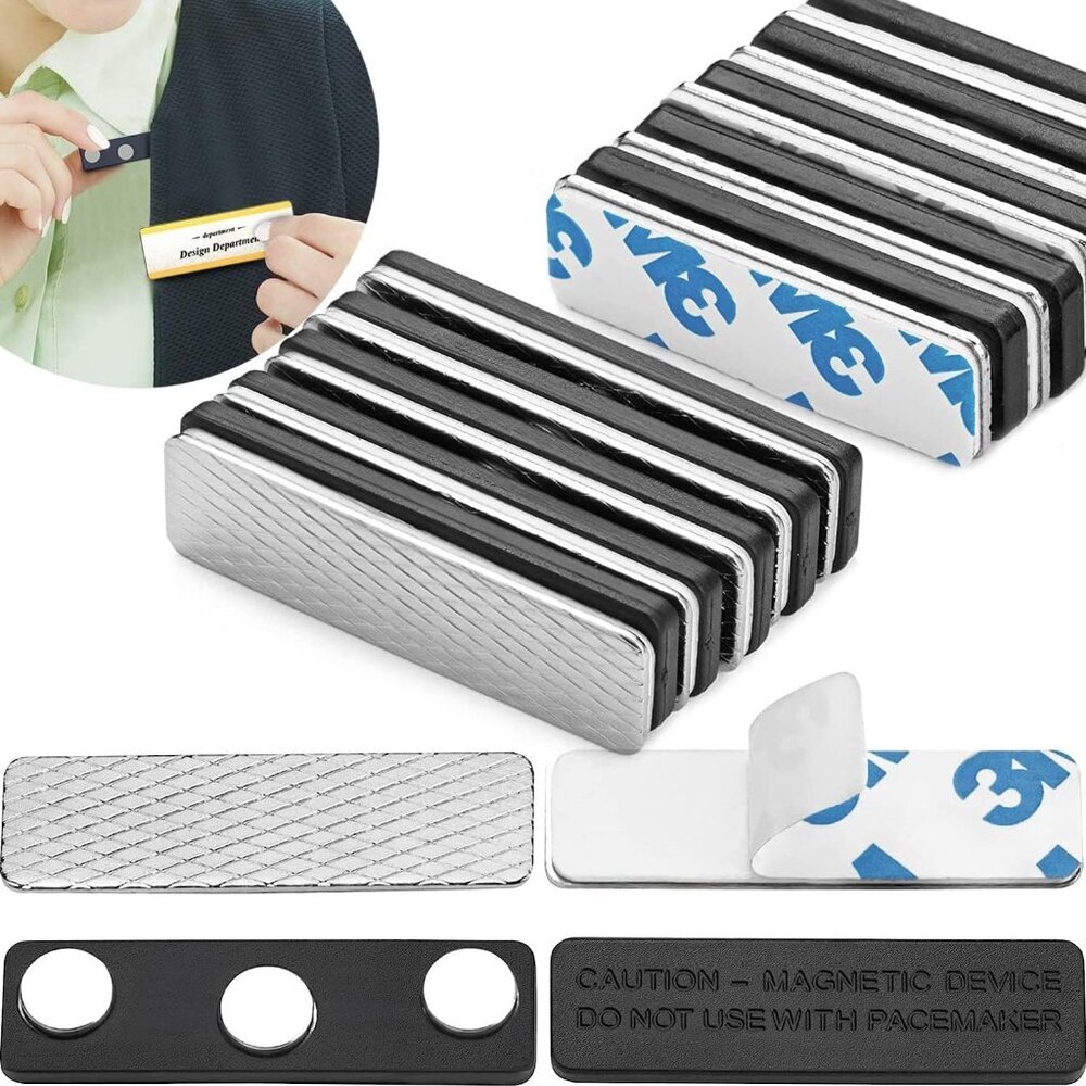 Magnetic Name Tag Holders with Strong Magnets for Securely Attaching ID Badges,